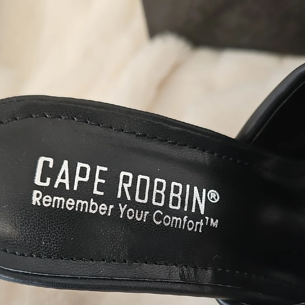 Cape Robbin Black Heels with Gold Accents